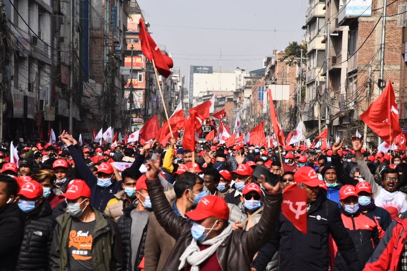 संसद विघटनविरुद्ध दाहाल–नेपाल समूहको विरोध सभामा जे देखियो(फोटो फिचर)
