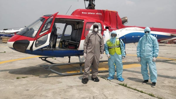 २०७७ काे पहिलो उडान ,कैलाश हेलिकप्टरले गर्याे साेलुखुम्बुबाट बिरामीको उद्वार