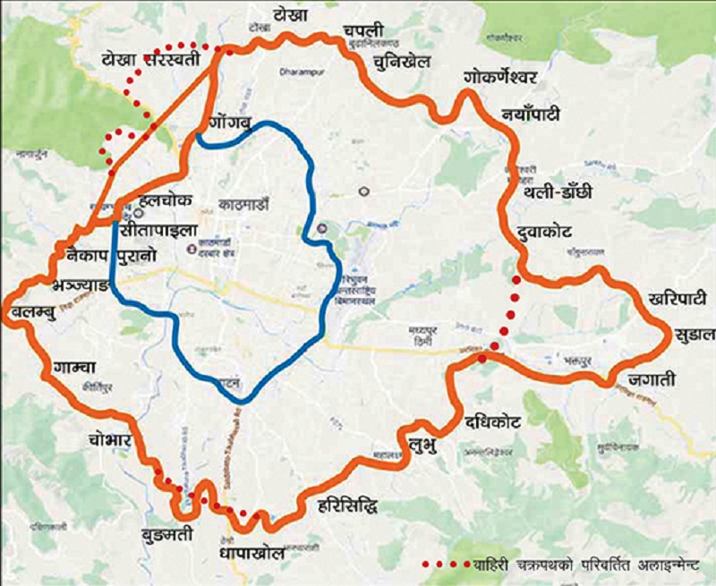 चिनियाँ कम्पनीले काठमाडौंको बाहिरी चक्रपथ बनाउने, आगामी वर्षदेखि निर्माण थाल्ने योजना 