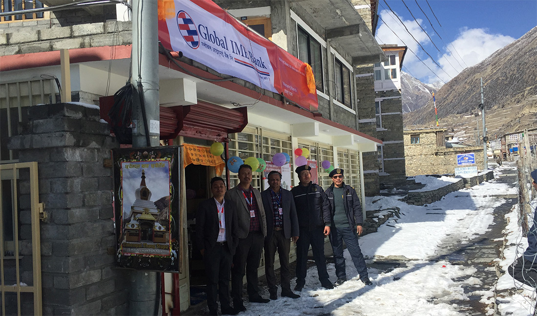 मनाङको ङिस्याङमा ग्लोबल आईएमई बैंकको शाखा 