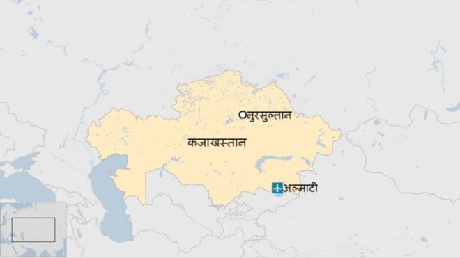 कजाखस्तान विमान दुर्घटना, बेक एअरको विमान अल्माटी विमानस्थलनजिकै घरमा गएर जोतियो