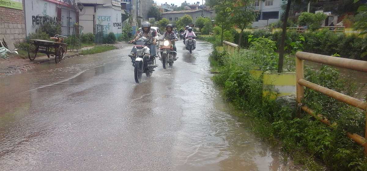 ढल फुटेर जलमग्न बन्यो धोबीखोला कोरिडोर