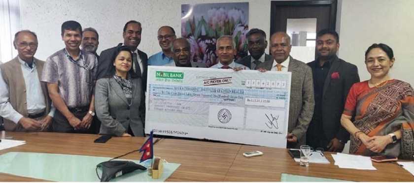 भगवान कोइरालाको अस्पताललाई गणपति वनस्पतिद्वारा १ करोड ११ लाख सहयोग