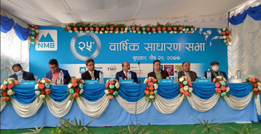 एनएमबि बैंकको साधारणसभा सम्पन्न १६.२ प्रतिशत लाभांश पारित 
