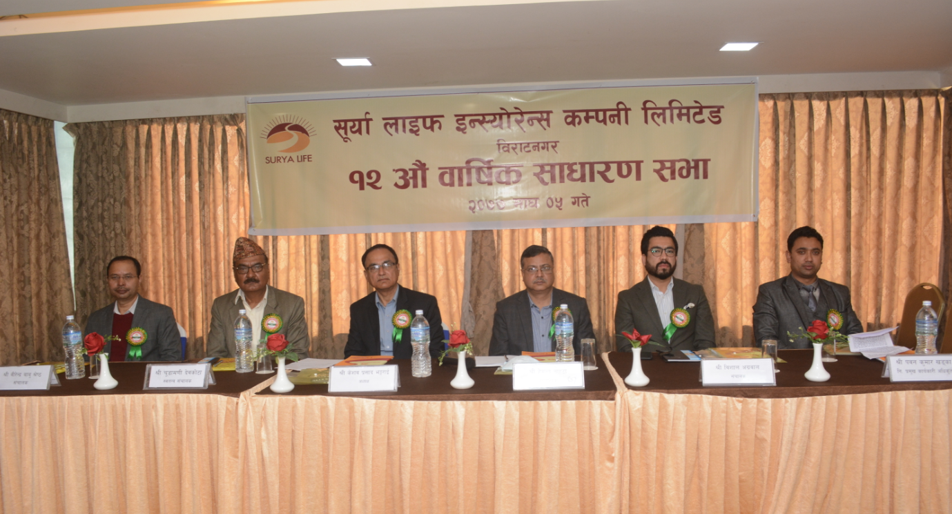 सूर्या लाइफ इन्स्योरेन्सकाे १०.५२ प्रतिशत लाभांश पारित