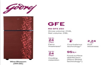 गोदरेजले सार्वजनिक गर्‍यो २३४ लिटर नयाँ डबल डोर रेफ्रिजरेटर