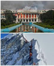 टाइमको शीर्ष १०० मा नेपालका दुई तस्बिर समेटिए, सिंहदरबार आगलागी र सगरमाथा आरोहीको मन छुने तस्बिर