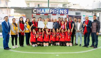 लायन्स कप गर्ल्स फुटसलको उपाधि माउन्ट ओलिभ स्कुललाई