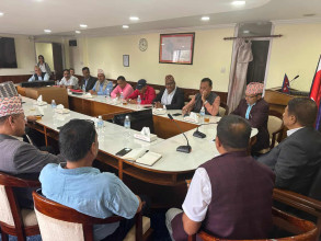 उपप्रधानमन्त्री सिंहसँग भूमि आयोगका अध्यक्षहरुको भेट, समस्या समाधानका लागि पहल गरिदिन आग्रह 