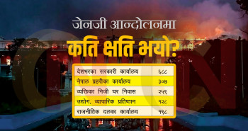 जेनजी आन्दोलन: झण्डै १६ सय भौतिक संरचनामा क्षति