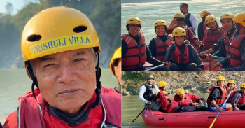 त्रिशुली नदीमा मदनकृष्ण श्रेष्ठसहित कलाकारहरूको ऱ्याफ्टिङ