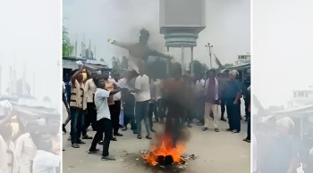 रौतहटमा प्रधानमन्त्री बालेनको पुतला दहन