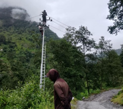 पाखापानी र पात्लेखेतमा केन्द्रीय प्रसारण लाइनको विद्युत् विस्तार