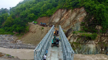 हेवाखोलामा ‘मोडुलर बेलीब्रिज’ जडान, सबैभन्दा लामो पुलको रेकर्ड