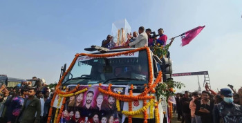 जनकपुरधाममा जनकपुर बोल्ट्सका खेलाडीको 'ट्रफी परेड'