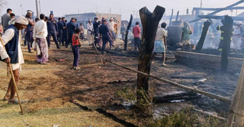 बाँकेको नरैनापुरमा भीषण आगलागी, ५० लाख बराबरको क्षति