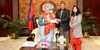 नेपाल पुनःनिर्माण कोषमा ९ लाख सहयोग