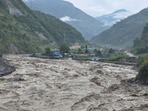 भोटेकोसीमा फेरि आयो बाढी, त्रिशूली–काठमाडौं प्रसारण लाइन स्टेसनमा क्षति