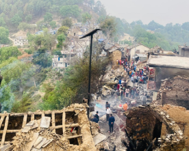 ग्यास सिलिण्डर विष्फोट हुँदा फैलिएको आगोले बजारै सखाप, सात करोड बढीको क्षति