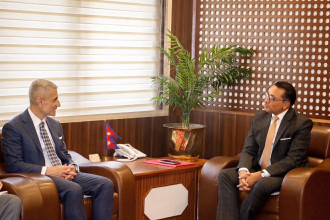 अर्थमन्त्री डा वाग्ले र अमेरिकाका सहायक विदेश मन्त्री बीच शिष्टाचार भेटघाट