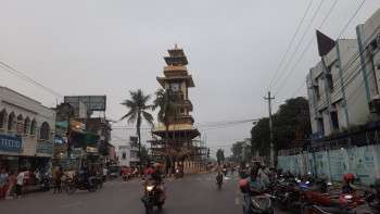 सात महिनापछि वीरगञ्ज घन्टाघरको बाल्कोनी संरचना तयार