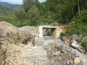 कल्भर्टले विस्थापित गर्‍यो झोलुंगे पुल, खाेलाखाल्सीमा यातायात सञ्चालन सहज