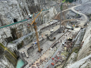 तनहुँ जलविद्युत् आयोजनाको मुख्य बाँधमा कंक्रिट निर्माण गरिँदै, लागत कति?