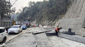 नारायणगढ–बुटवल सडकः दाउन्नेमा एकतर्फी ढलान सकियो