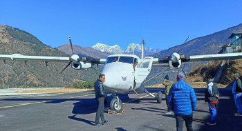 फाप्लु विमानस्थलमा दुई सातापछि उड्याे जहाज, प्रतिकूल मौसमले नियमित उडान ठप्प