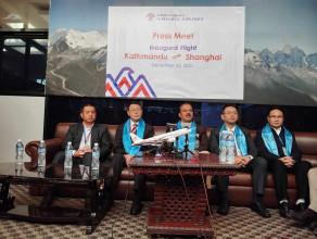 हिमालय एयरलाइन्सको काठमाडौँ साङ्घाई उडान सुरु, ५ घण्टा २० मिनेटमा पुगिने