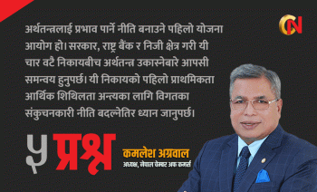 निजी क्षेत्रका संगठनबीच चेम्बरको दूरी बढ्नुको कारणबारे अध्यक्ष कमलेश अग्रवाललाई ५ प्रश्न