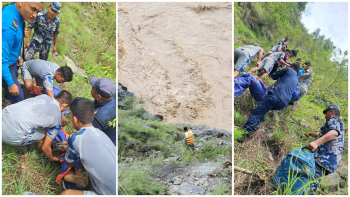कर्णालीमा बेपत्ता गाडी र यात्रुको अवस्था अझै अज्ञात, सशस्त्रको विपद् शिक्षालयबाट गोताखोर परिचालन