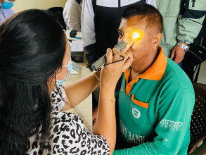 साझा यातायातका कर्मचारीको निःशुल्क आँखा परीक्षण, १५ जनामा दृष्टिदोष समस्या