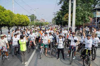 सांग्रिला बैंकको साइकल र्‍याली, ३५ बढी संस्थाको सहकार्य