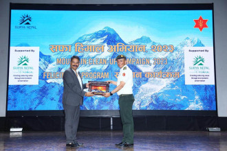 ‘सफा हिमाल कार्यक्रम २०२३’ मा संलग्न ५२ जनालाई सूर्य नेपालको सम्मान