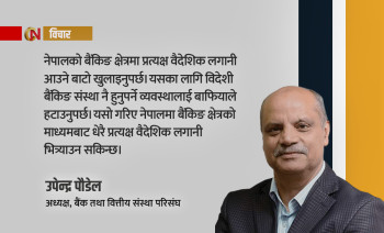 बैंकमा पुँजीकोष दबाबः वित्तीय संस्थाको मात्र नभएर अन्य संस्थाको पनि एफडीआई खोल्नुपर्छ