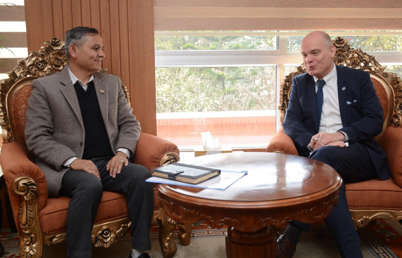 गृहमन्त्रीसँग युएनओडिसी क्षेत्रीय प्रतिनिधिको शिष्टाचार भेट