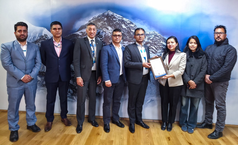 कुमारी बैंकले प्राप्त गरे आईएसओको सुरक्षा प्रमाण पत्र