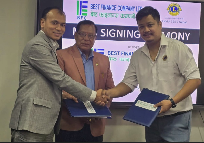 बेष्ट फाइनान्स र लायन्सबीच वृक्षारोपण गर्ने सम्बन्धि साझेदारी