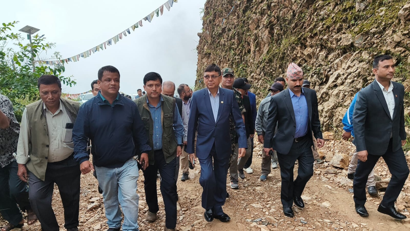 थानकोट–चित्लाङ सडक आर्थिक विकास र समृद्धिको आधारः मन्त्री दाहाल