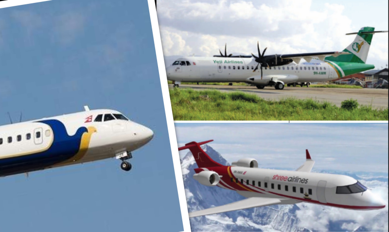 नेपाली आकाशमा तीन एयरलाइन्सको एकछत्र राज: ५ वर्षमा ७९ अर्ब बढीको कारोबार