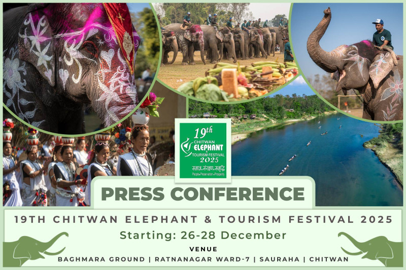चितवनमा पुस ११ देखि १९ औँ हात्ती तथा पर्यटन महोत्सव हुने