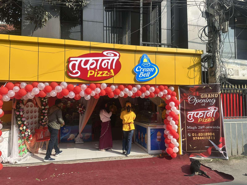नेपाली स्वादको ‘तुफानी पिज्जा’ नयाँ बानेश्वरमा खुल्यो, लगानी ५० लाख