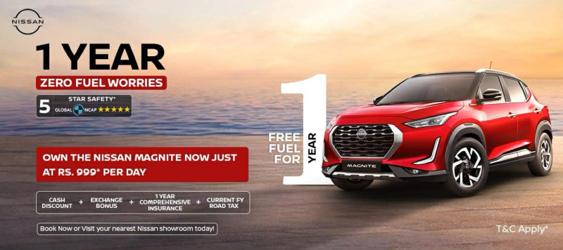 निसान म्याग्नाइटमा 'एक वर्ष शून्य इन्धन'