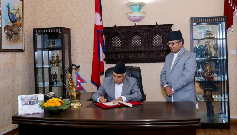 राष्ट्रपति पौडेलद्वारा भन्सार विधेयक प्रमाणीकरण