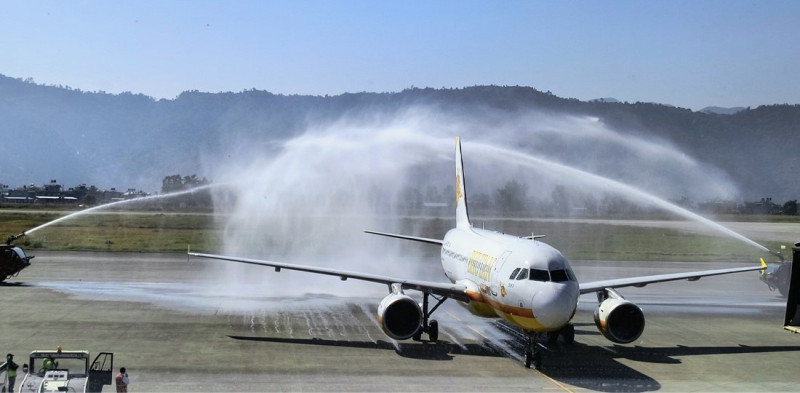 पोखरा–भुटान हवाई रुटमा जोडिए, पारोबाट रित्तै आएको जहाज ९ यात्रु लिएर उड्यो