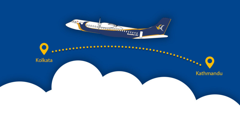 बुध्द एयरको काठमाडौं–कोलकाता उडान थप, साताको ४ दिन उडान गर्ने