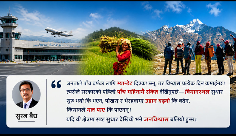 बलियो सरकारका लागि अब काम गर्ने समयः पर्यटन, पूर्वाधार र कृषि सुधारको अवसर