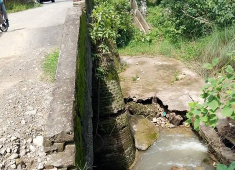 टोटीखोलाको पुल जीर्ण, जोखिम मोलेर हिँड्नुपर्ने बाध्यता