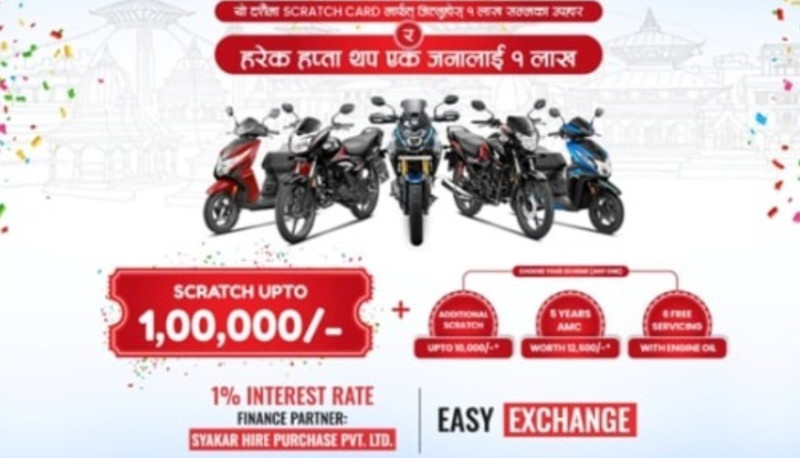 होन्डामा दसैं अफरः साप्ताहिक १ लाख नगद जित्ने अवसर